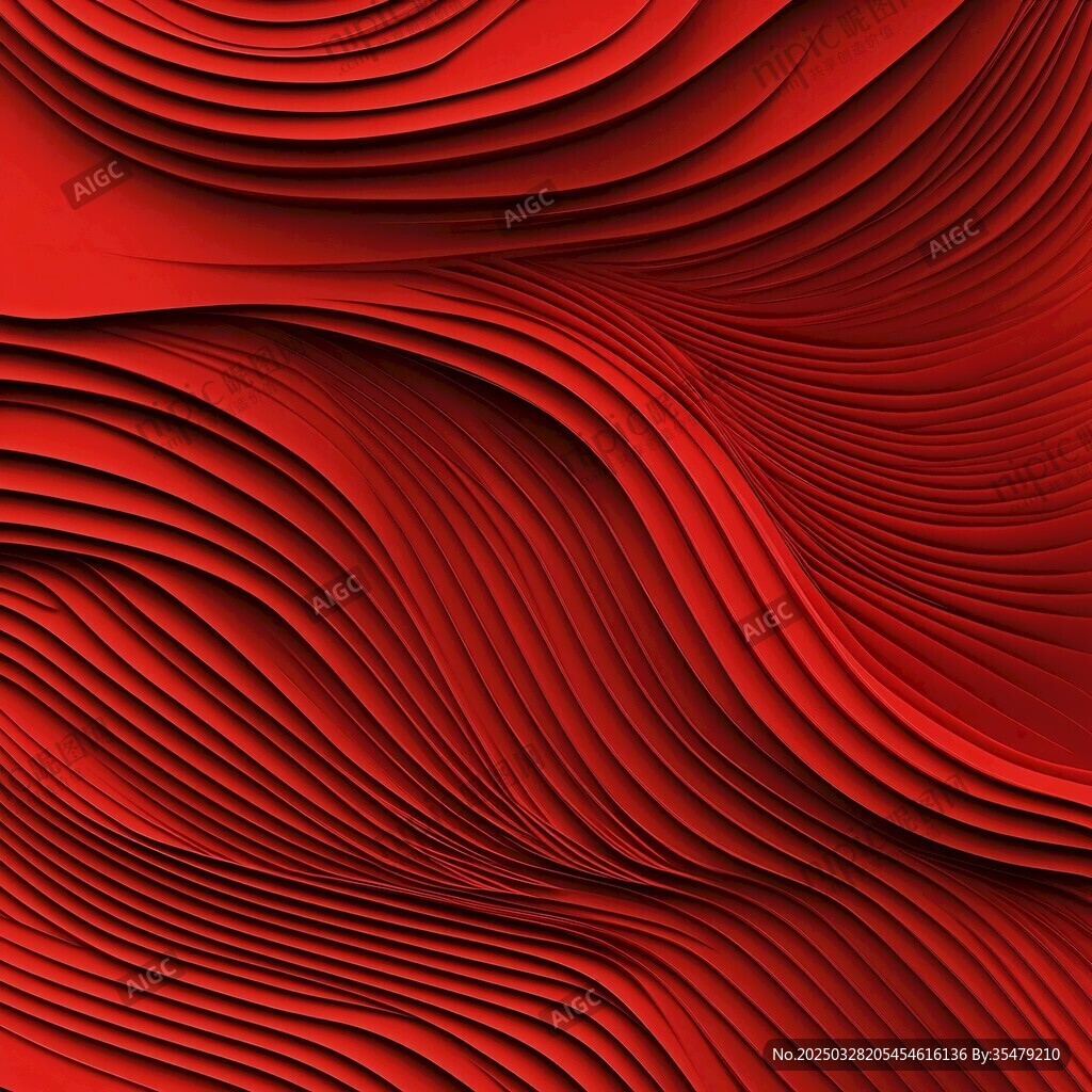 紅色波浪紋理立體背景圖