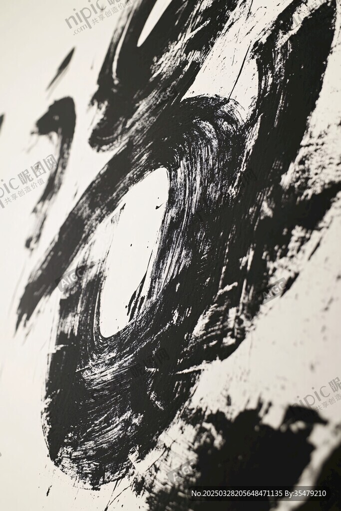 抽象水墨筆觸紋理藝術(shù)
