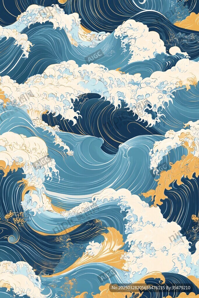 日式海浪紋樣圖案設(shè)計(jì)