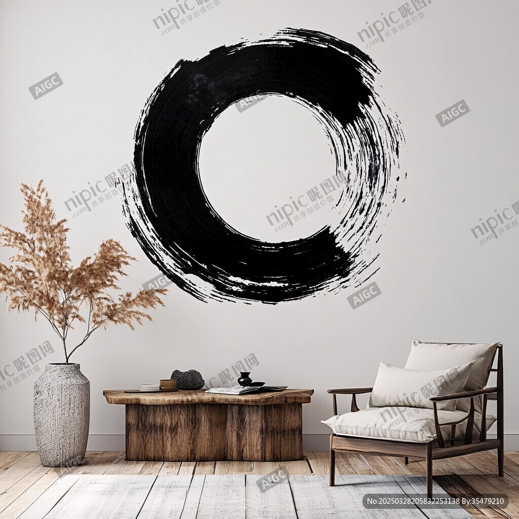 禪意墨環(huán)裝飾簡(jiǎn)約室內(nèi)空間