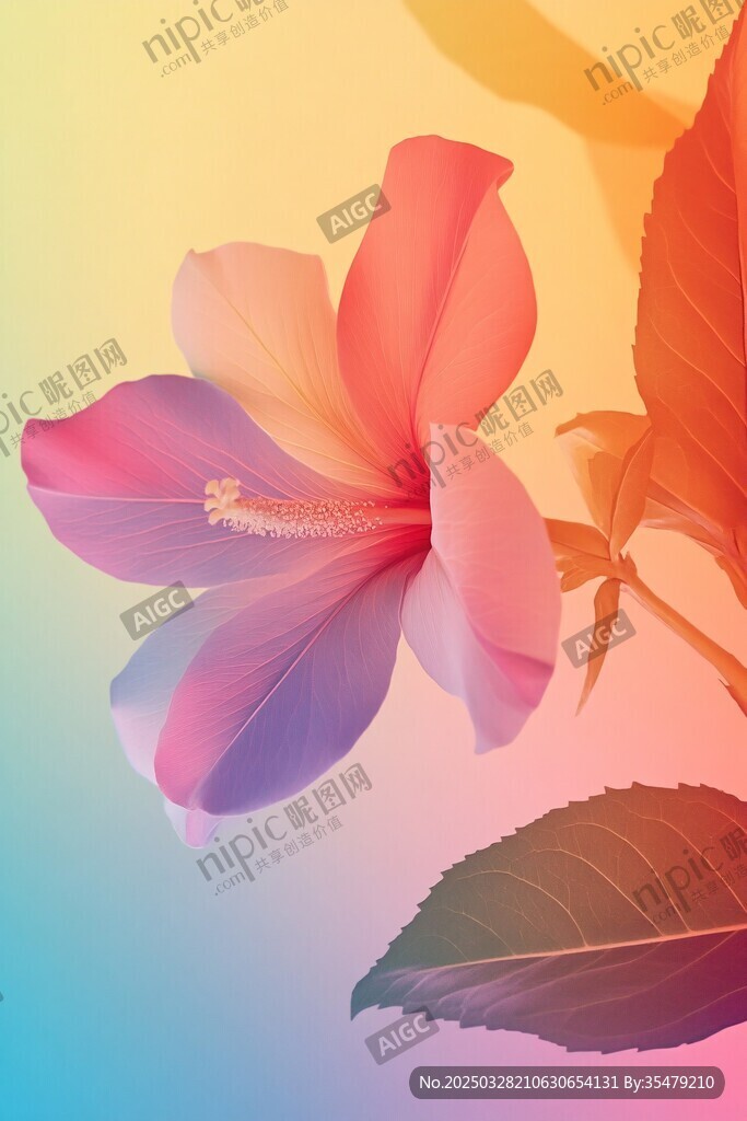 夢幻漸變花卉特寫