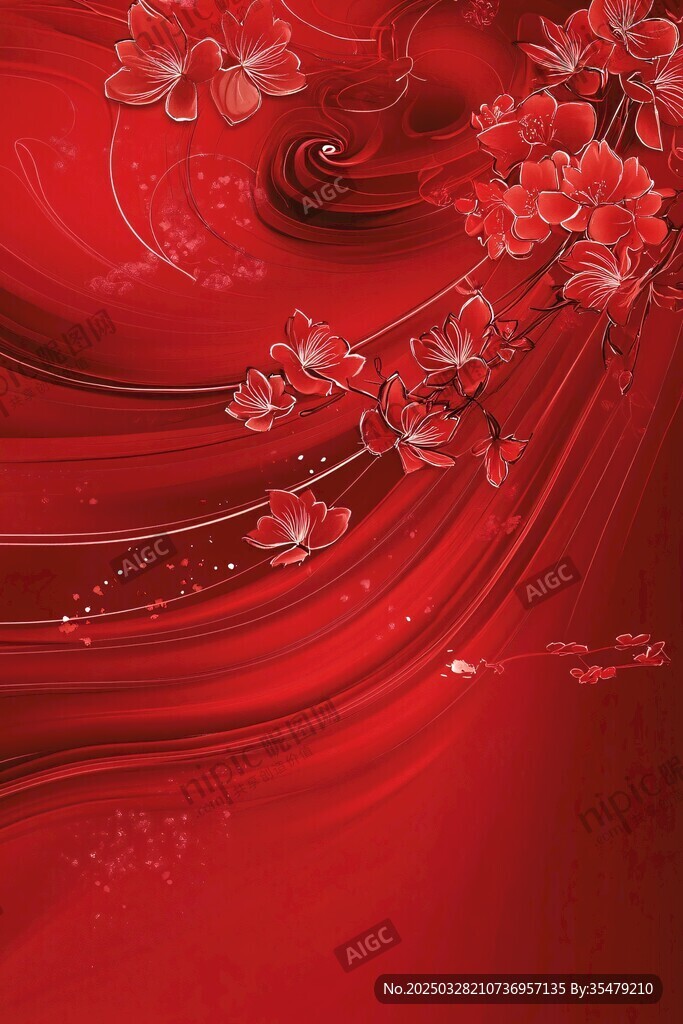 紅色繁花動感背景圖
