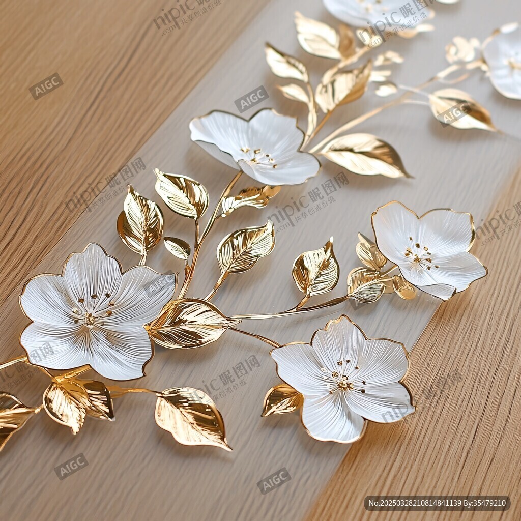 金葉白花裝飾條精美呈現(xiàn)