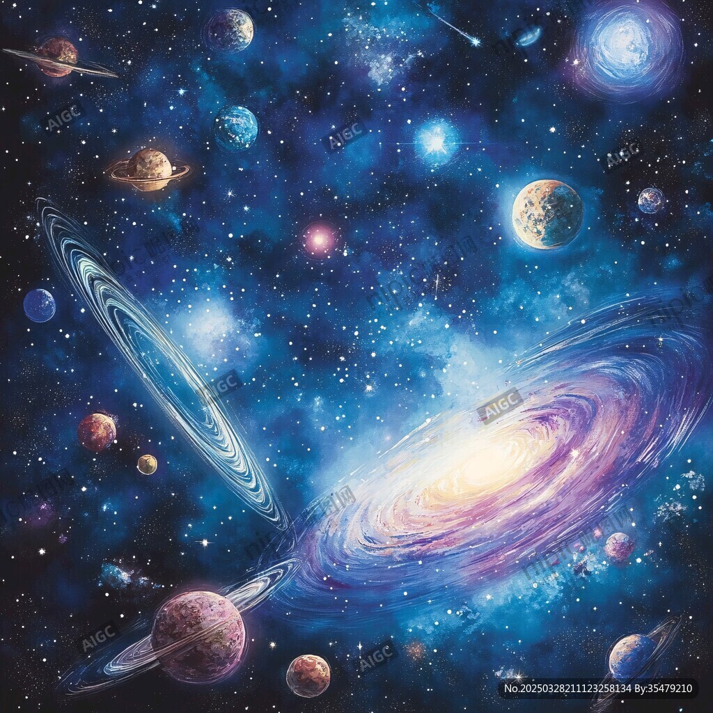 夢幻浩瀚宇宙星空圖景