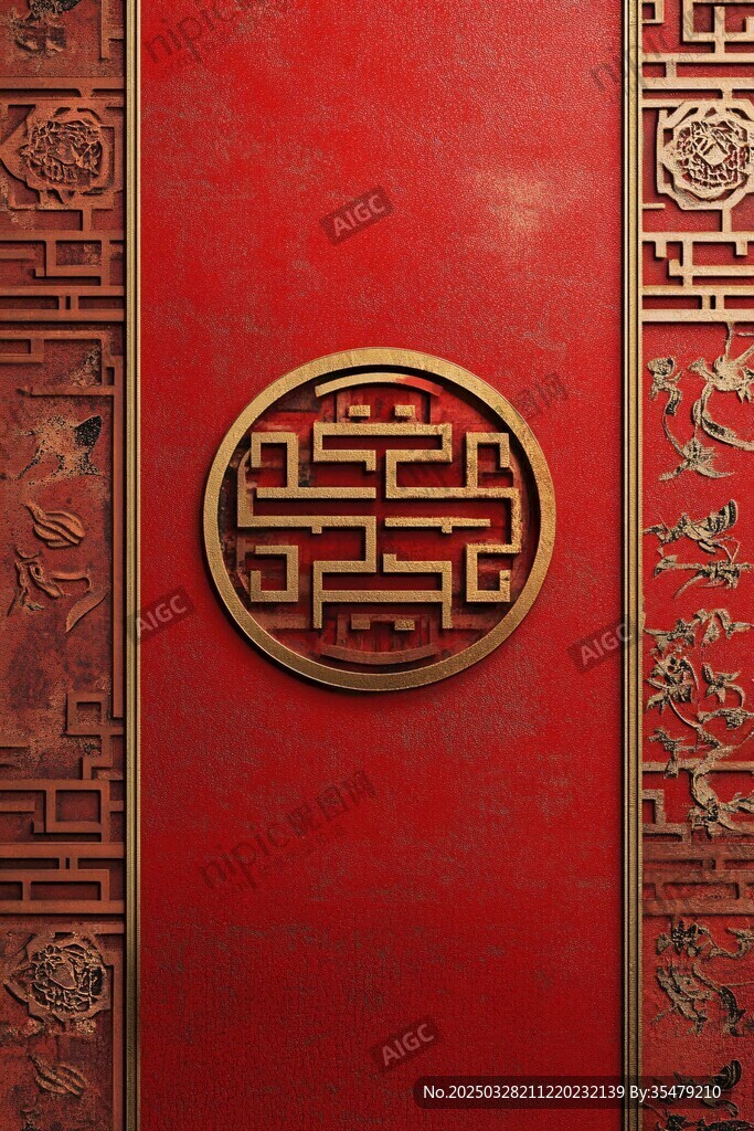 中式紅墻精致古典裝飾