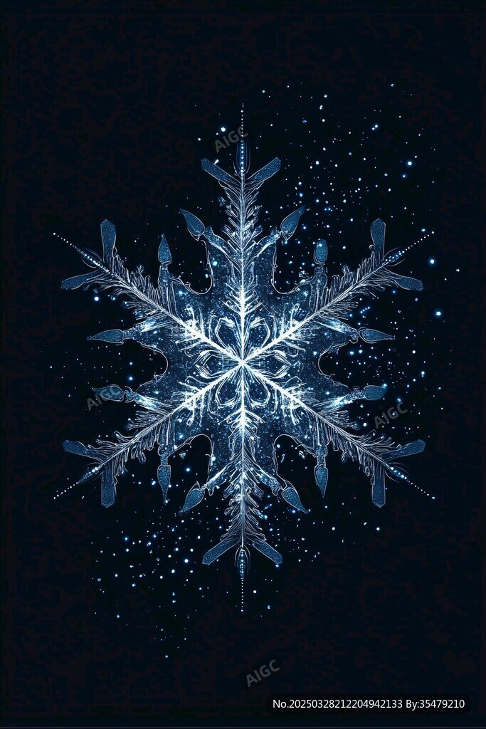 夢幻藍色雪花圖案背景