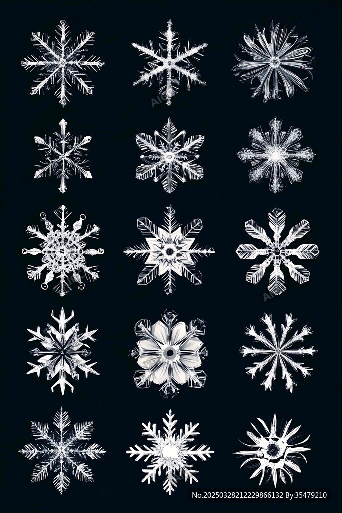多樣精美雪花圖案集合