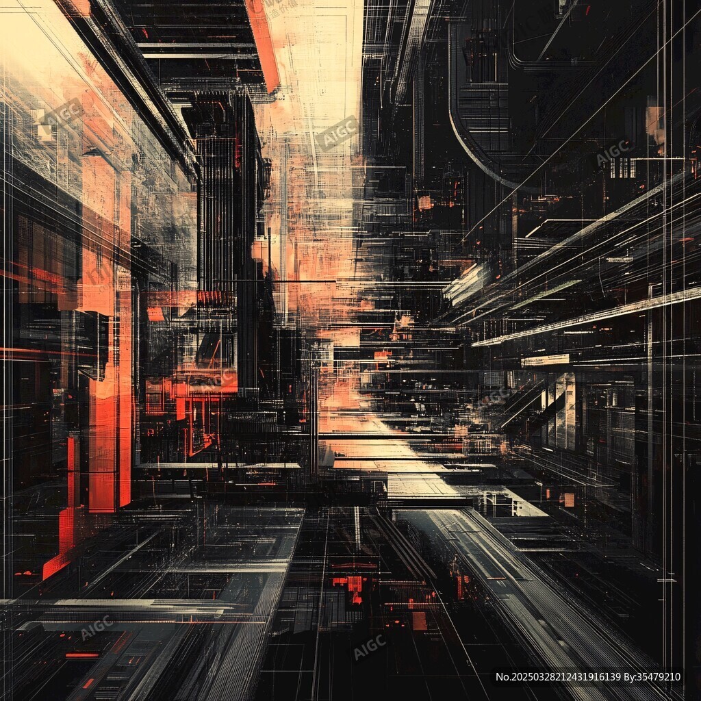未來科技感的賽博空間場景