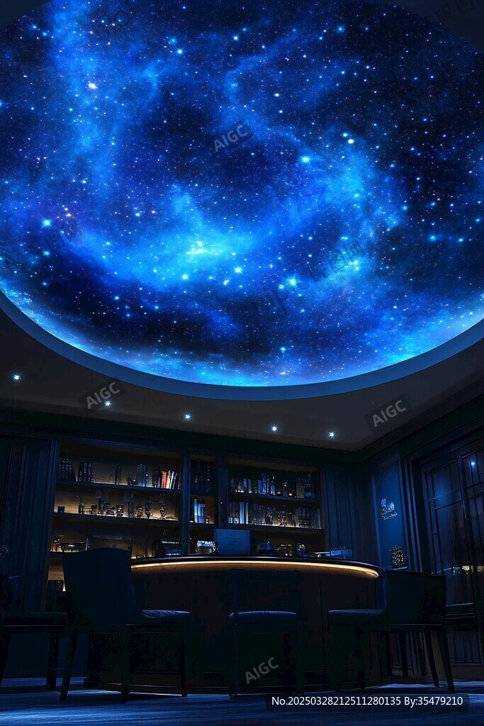 夢幻星空穹頂下的靜謐空間