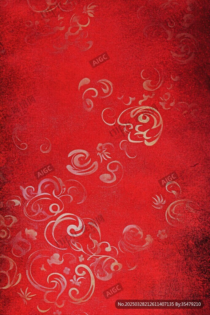紅色鎏金中式花紋背景圖