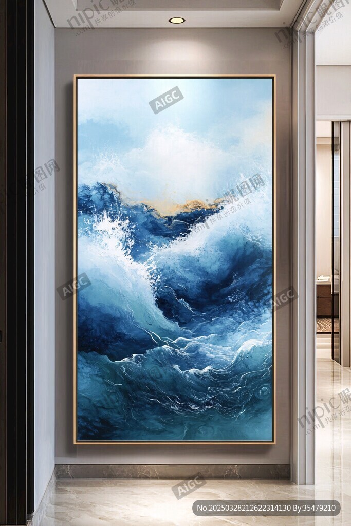 海浪藝術(shù)畫 盡顯磅礴氣勢(shì)