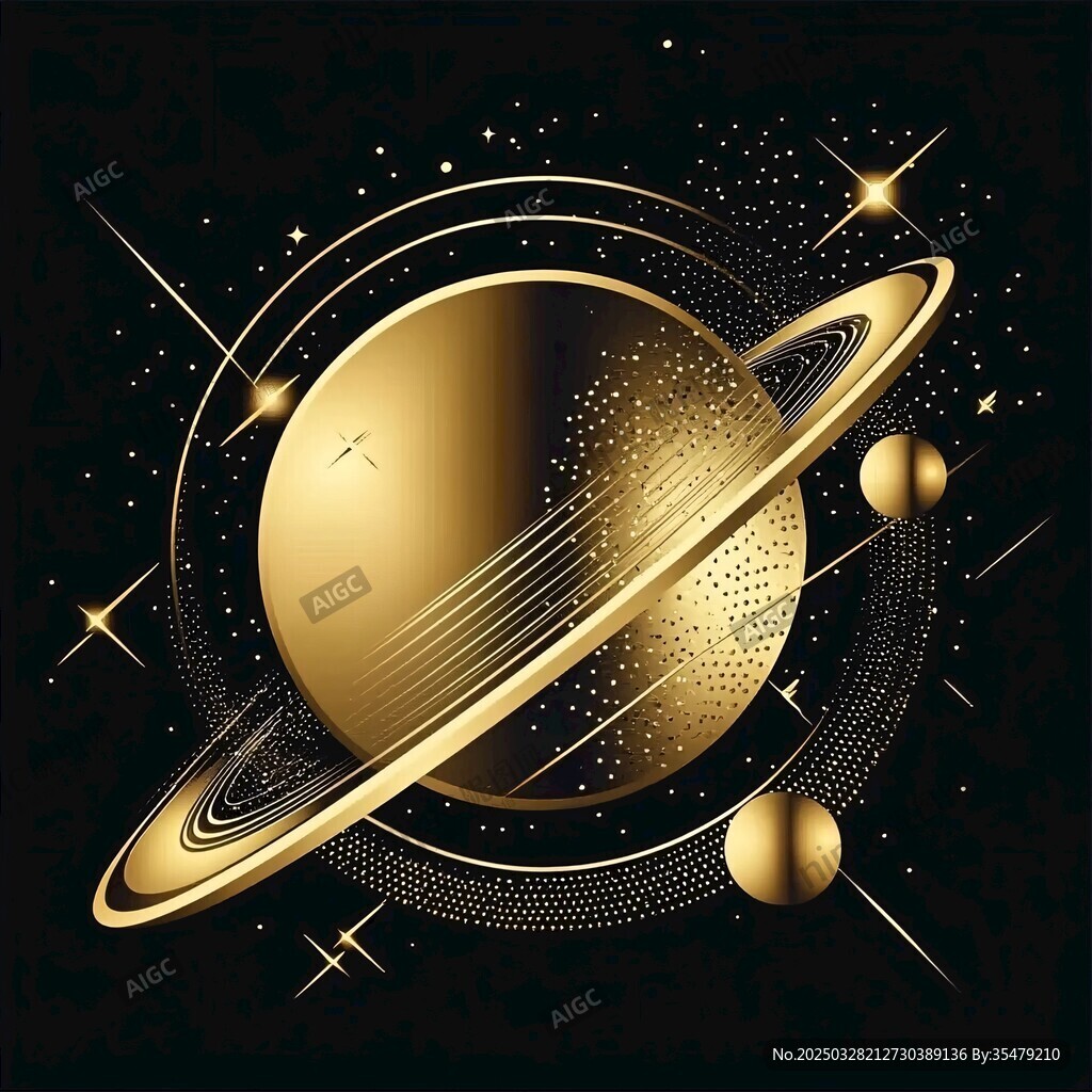 金色璀璨的夢幻行星景象