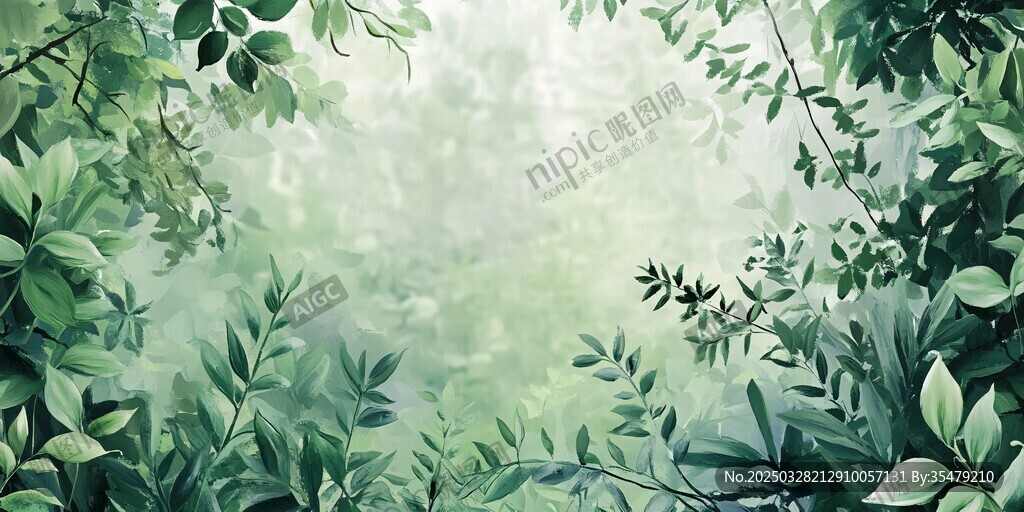 清新綠意盎然的森林景象