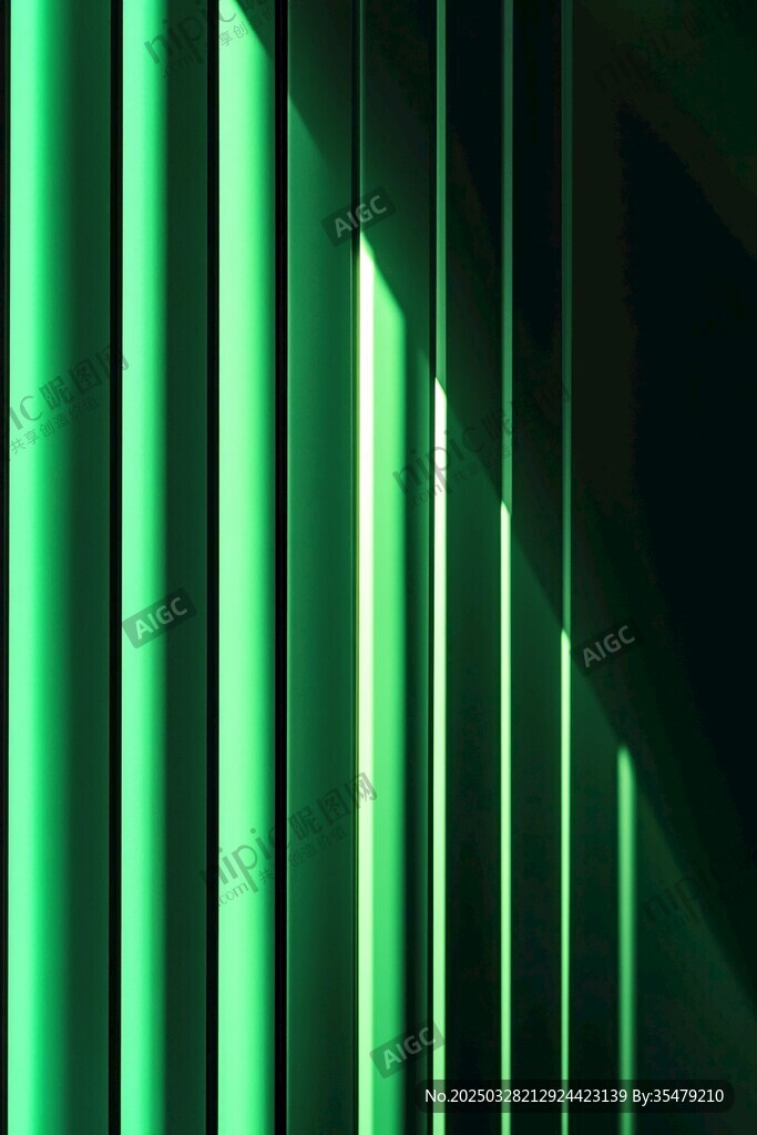 綠光垂直線條光影背景
