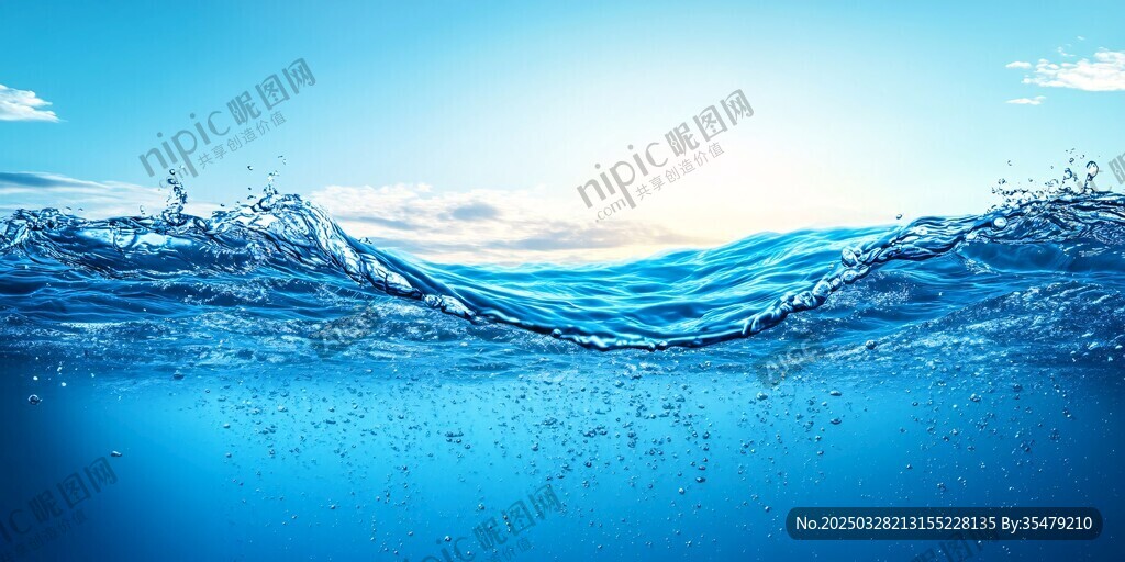藍色水波與光影海洋景象