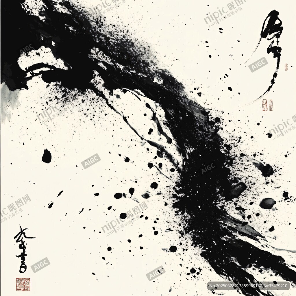 水墨抽象畫 靈動墨韻之姿