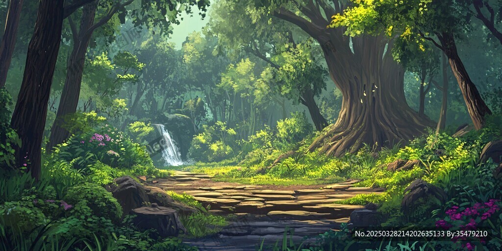 夢(mèng)幻森林中的靜謐小徑