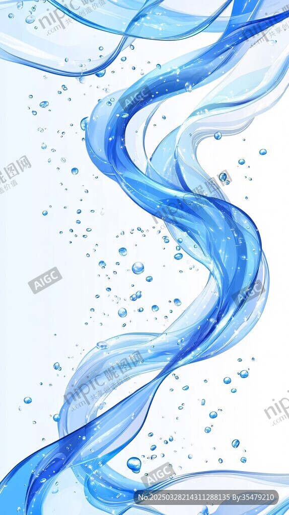 藍色靈動水波紋夢幻畫面