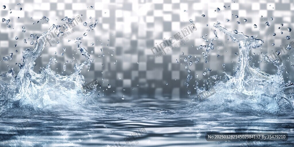 水花四濺的透明背景畫面