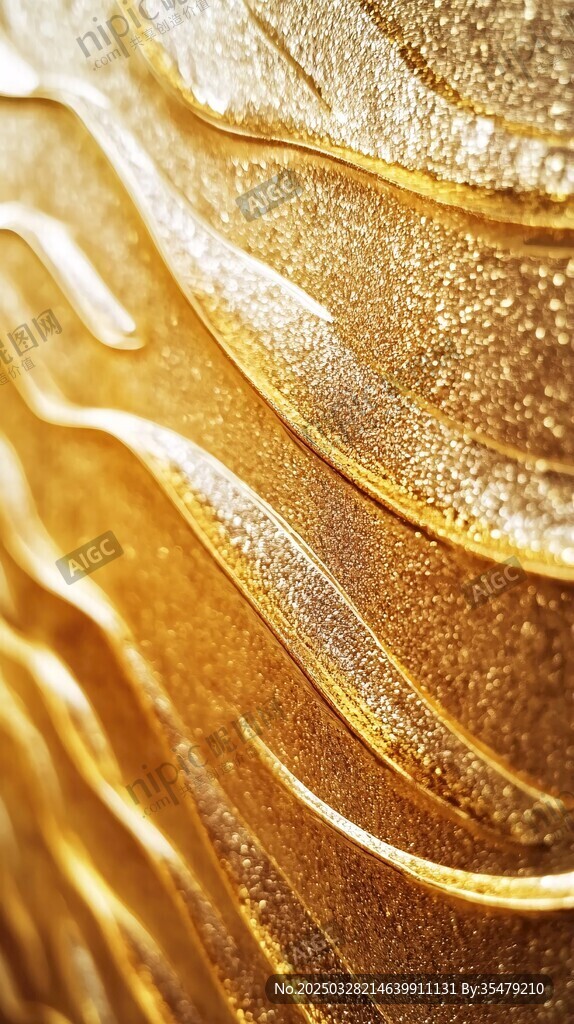 金色流動紋理藝術質感圖