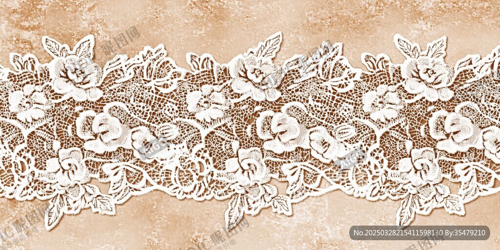 精美白色花卉蕾絲花邊