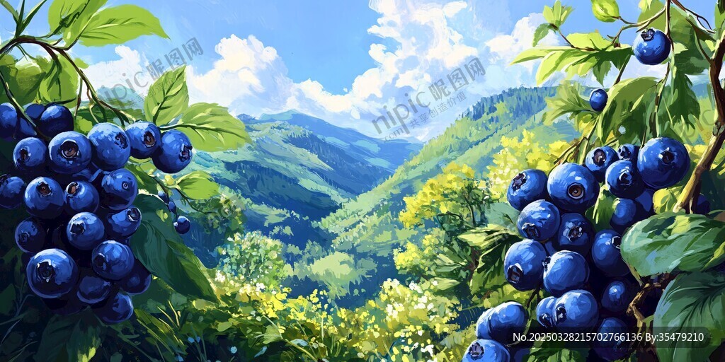 山間藍莓 自然清新的美味圖景