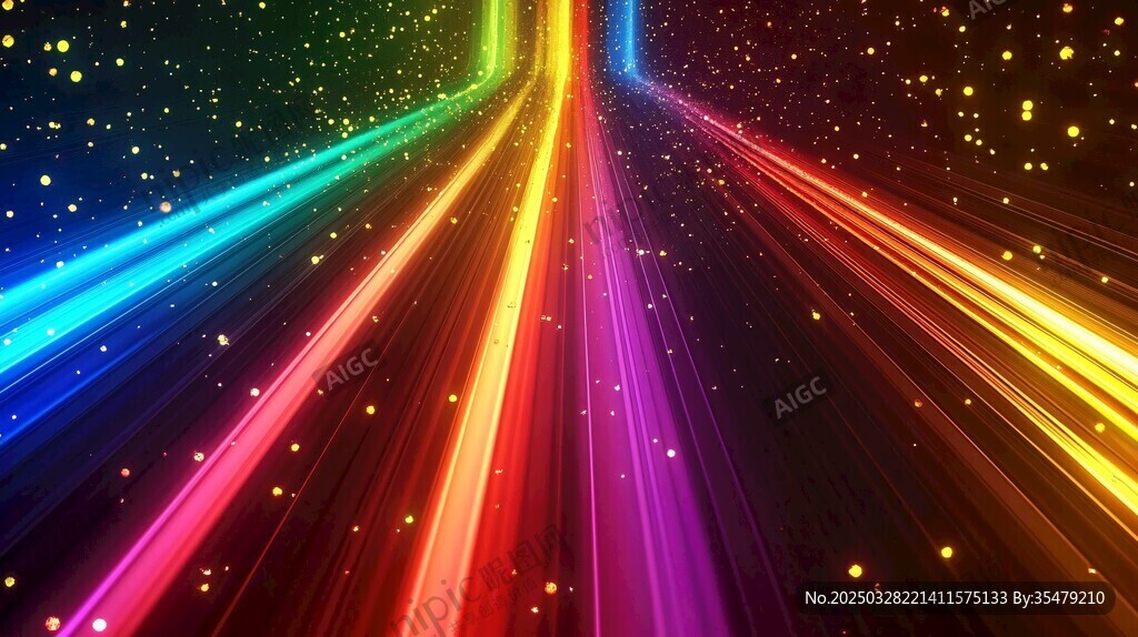 絢麗多彩光線宇宙夢幻場景