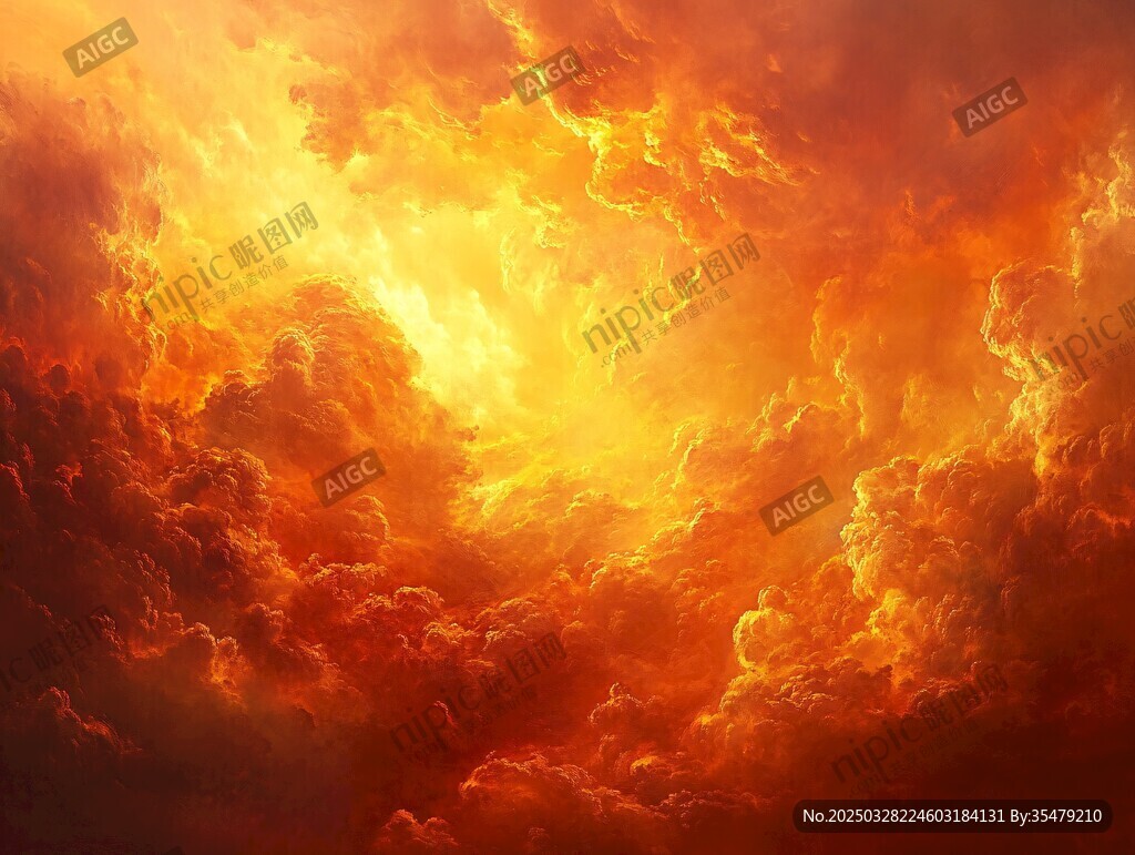 壯麗火燒云天空景象
