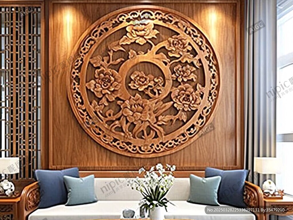 中式客廳木雕裝飾藝術(shù)