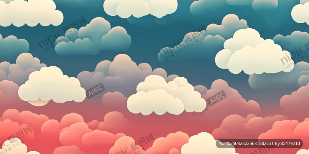 梦幻渐变云朵天空背景图 梦幻渐变云朵天空背景图