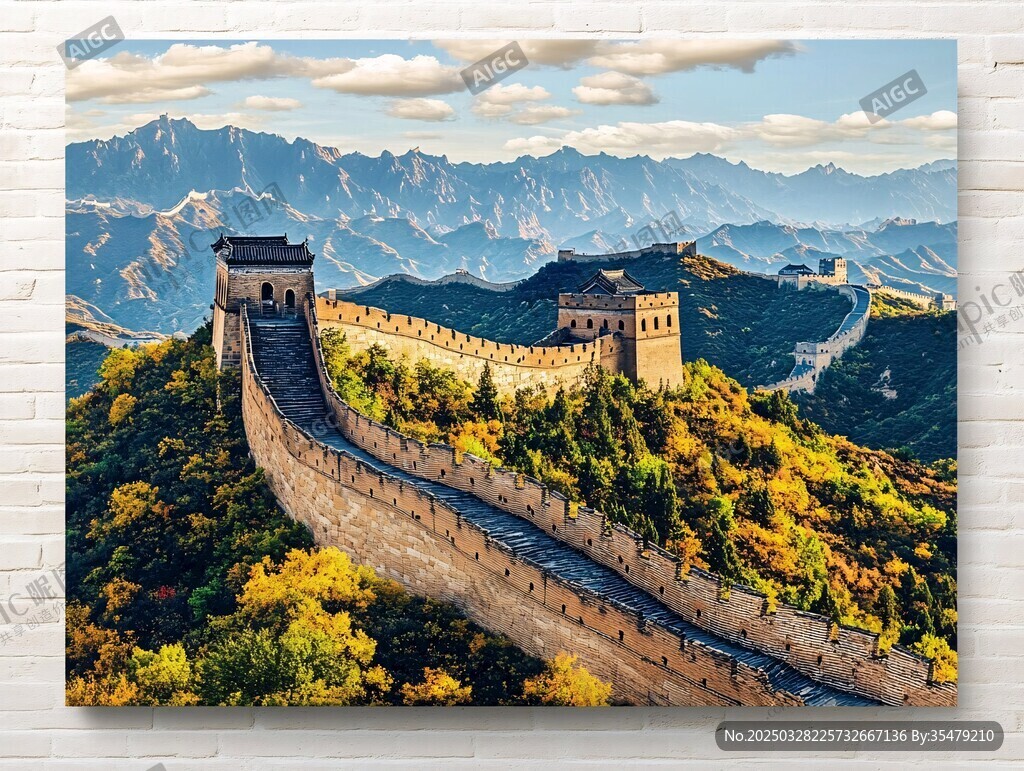 壯麗長城秋景圖