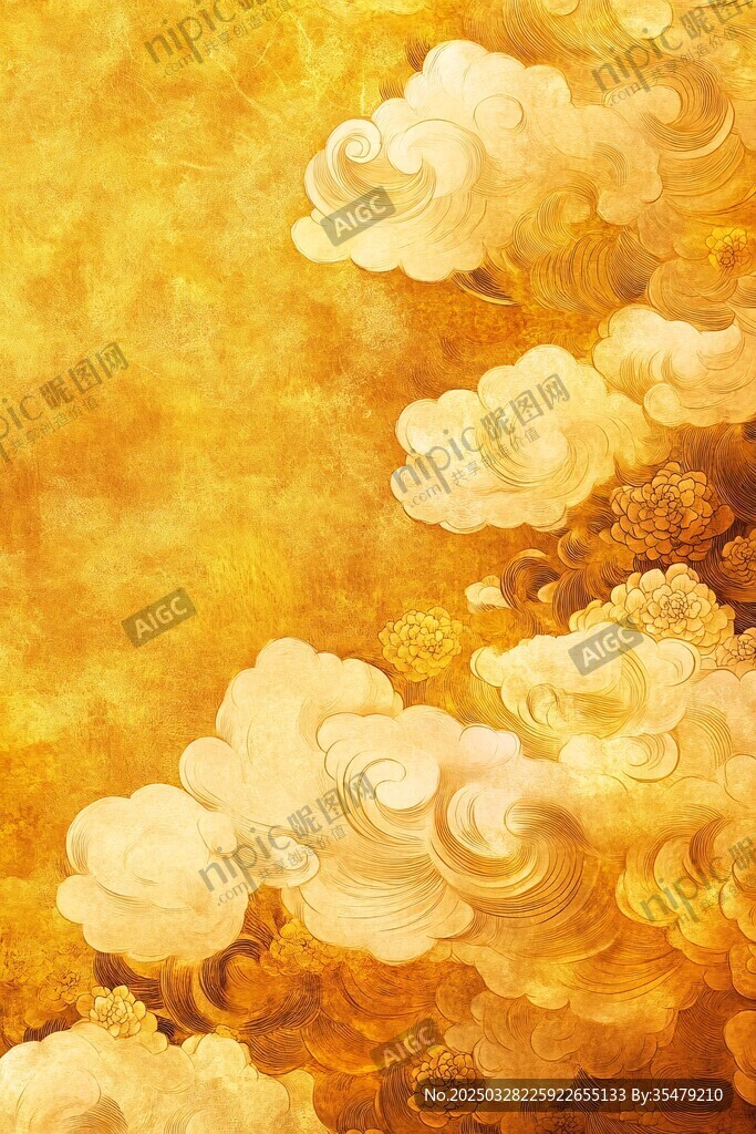 金色祥云背景圖