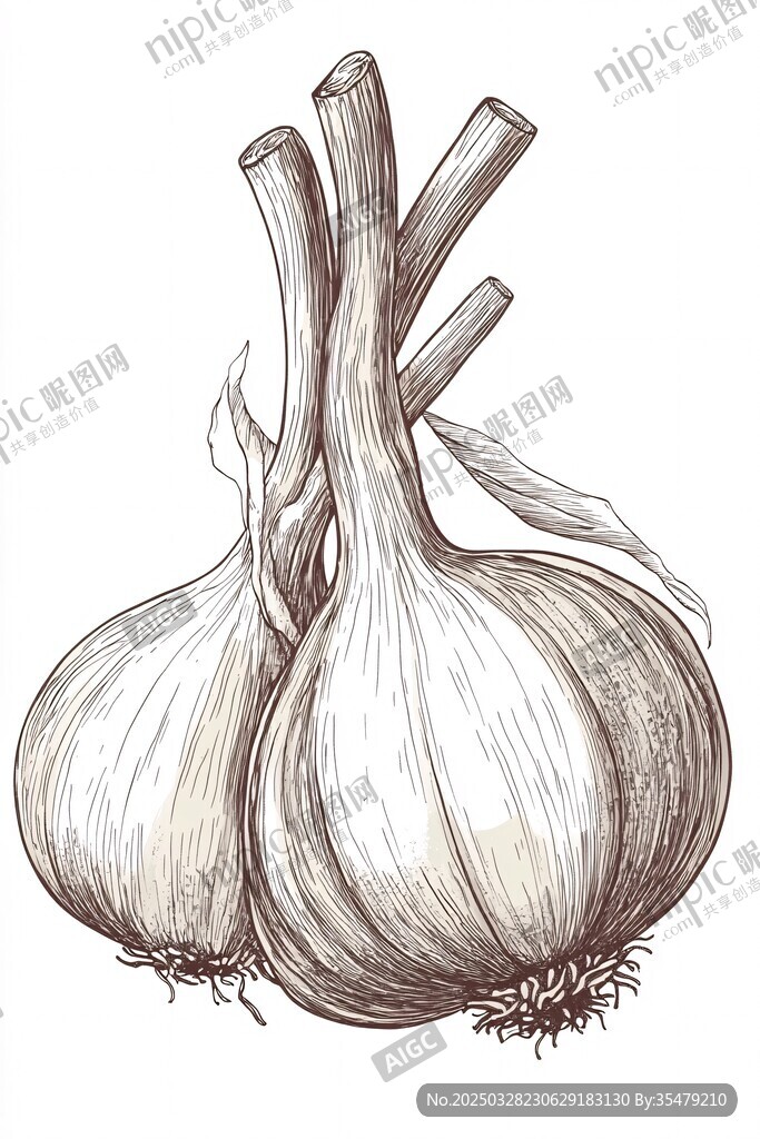 手繪大蒜插畫