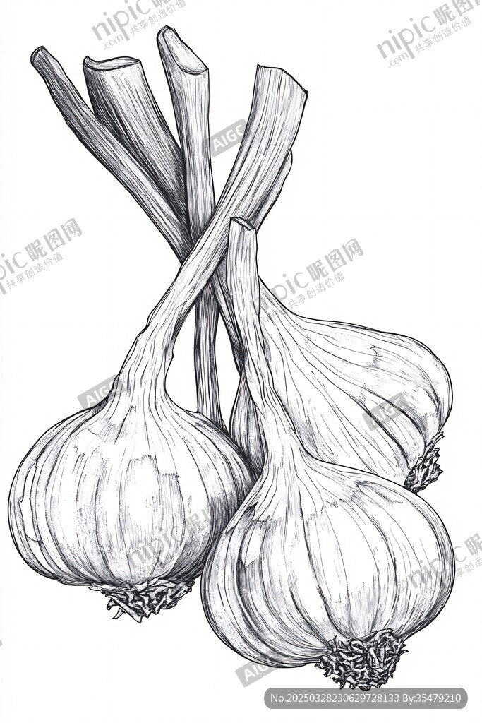 手繪大蒜插畫
