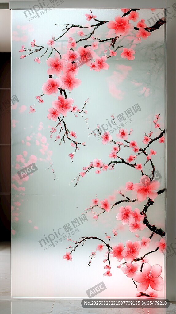 唯美粉色梅花裝飾畫