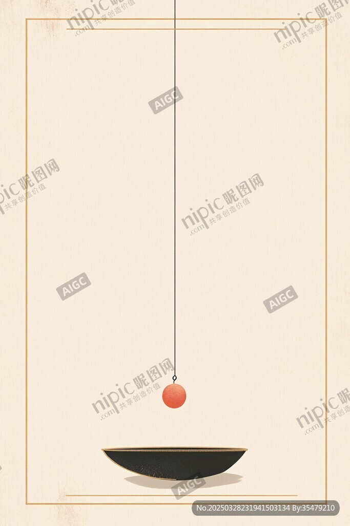 懸球落碗簡約藝術畫面