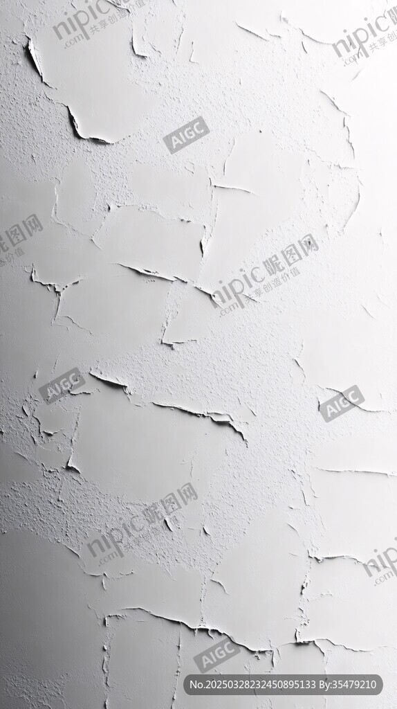 灰白墻面剝落紋理特寫