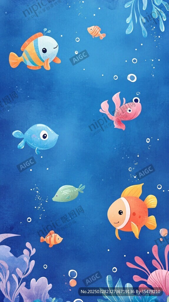 海底多彩小魚歡樂游