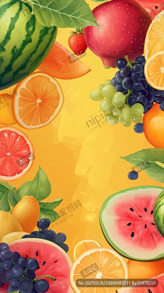 繽紛水果插畫