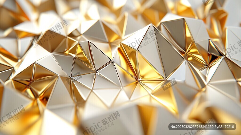 金色幾何立體圖案背景