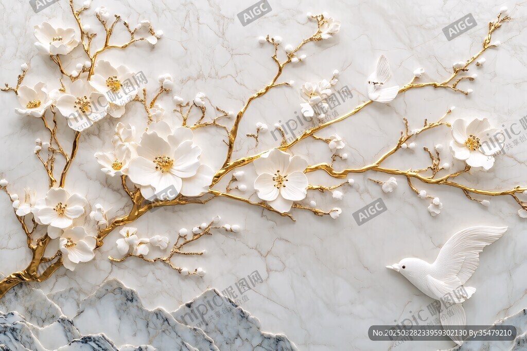 白玉金枝棲白鴿花卉圖