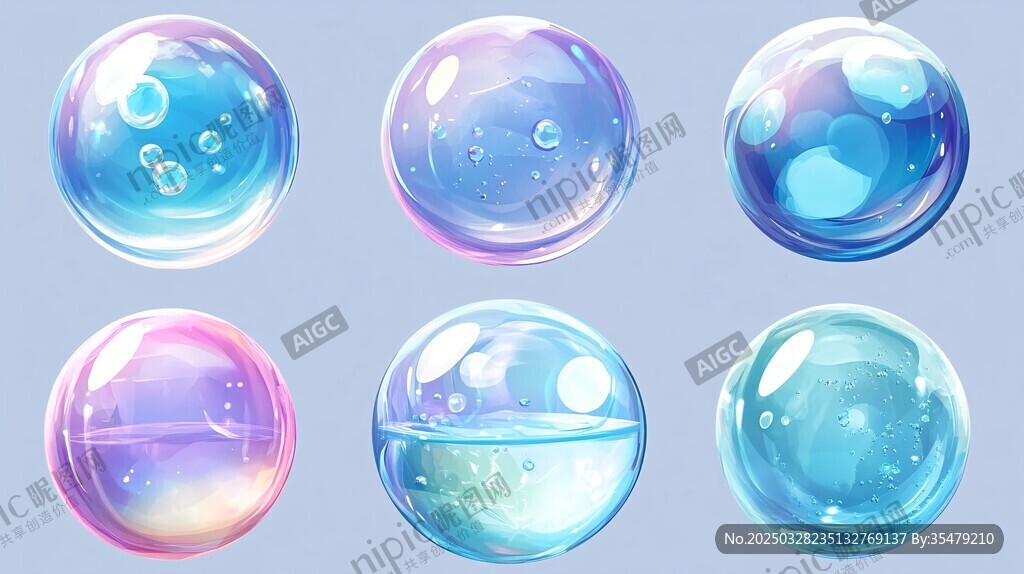 夢幻炫彩透明氣泡集合