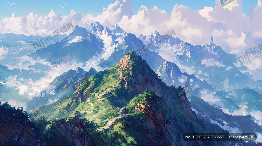壯麗山巒云海夢(mèng)幻景致