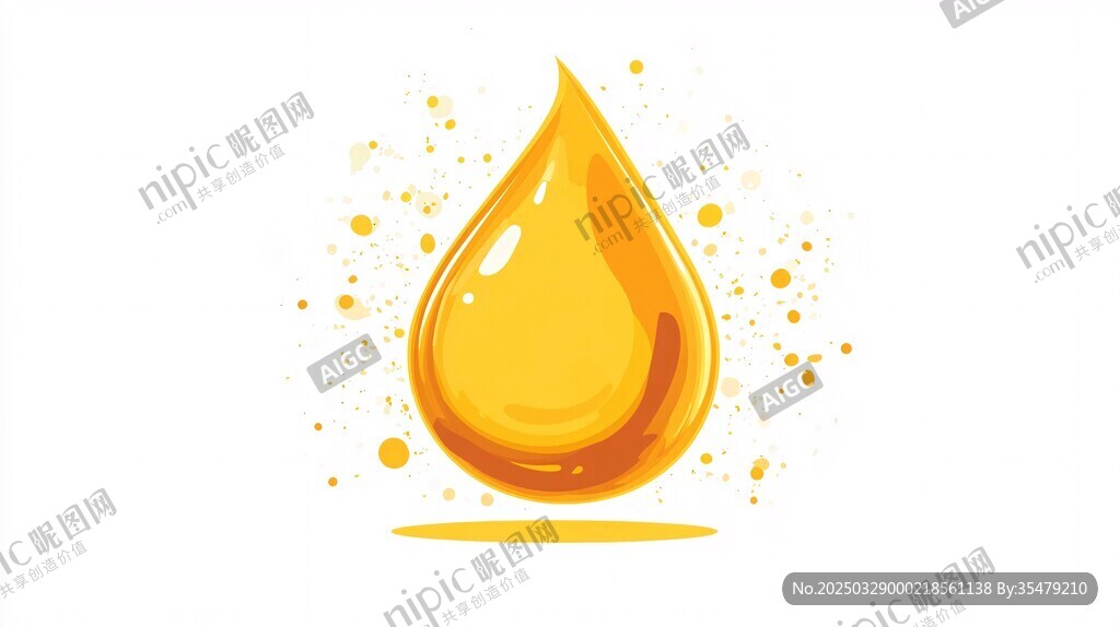 金色油滴圖標設計元素