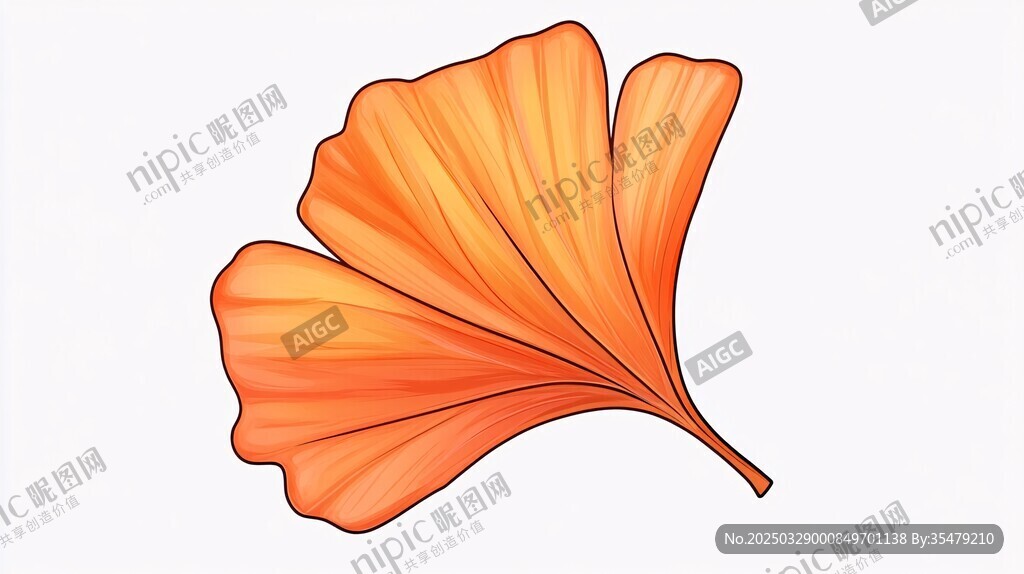 橙色銀杏葉插畫(huà)