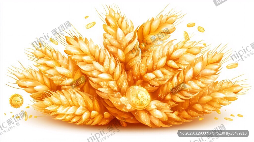 金黃飽滿麥穗 豐收之景