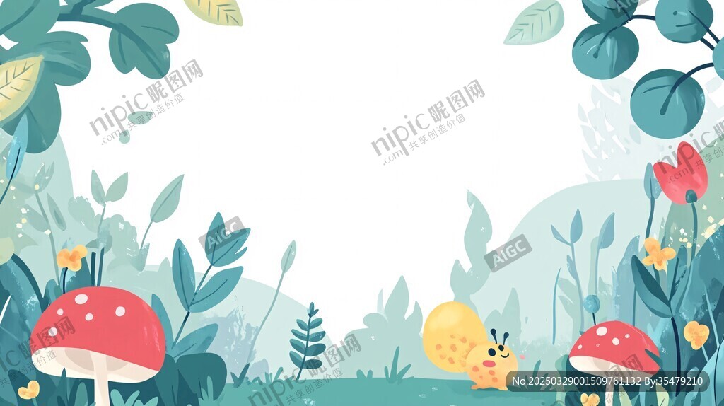 清新森林童話風(fēng)插畫背景