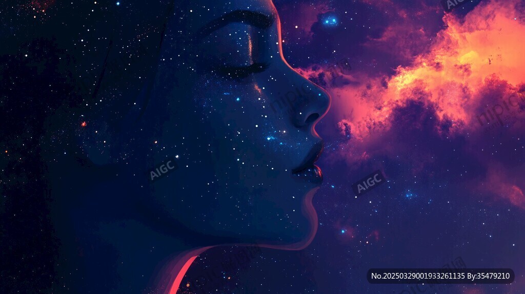 夢幻星空下的神秘側(cè)臉