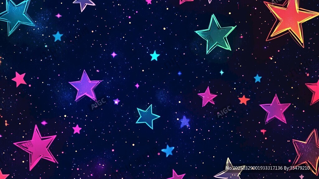 夢幻多彩星星夜空背景