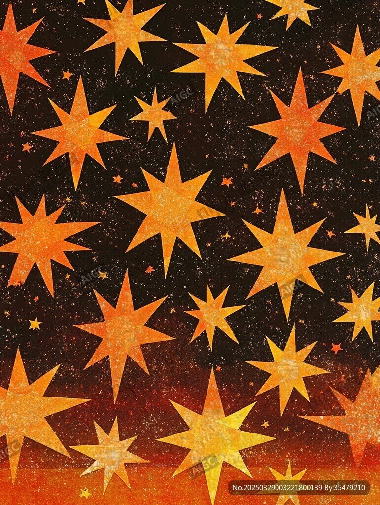 橙黃色星星復(fù)古背景圖案